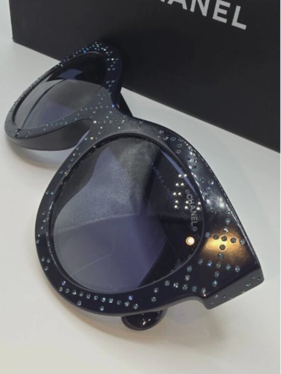Chanel Butterfly Sunglasses Blue Rhinestone Womens Sunglasses 5420-B-A main image 10